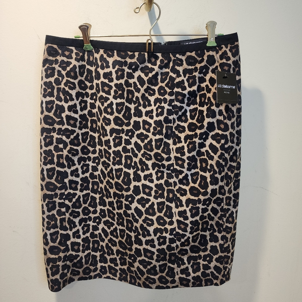 Liz Claiborb Leopard Print Carrer Wear Pencil Skirt P12 NwT